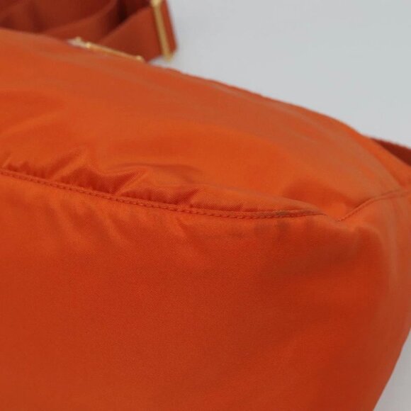 PRADA Shoulder Bag Nylon Orange Gold Auth 113766V - Picture 10 of 15